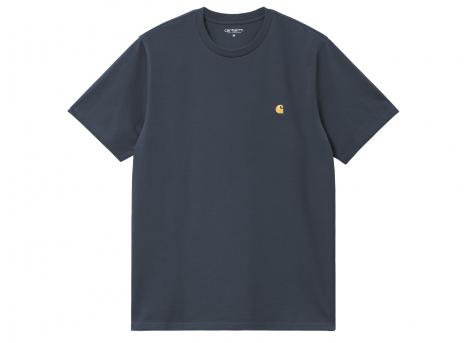 Carhartt Chase Tshirt Dusky Blue / Gold I026391