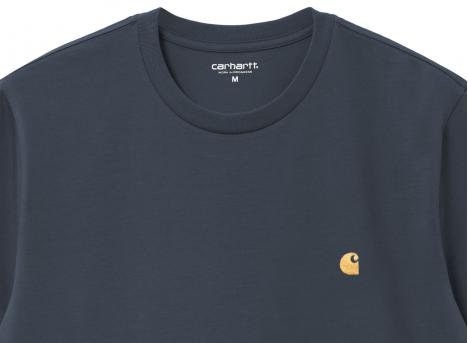 Carhartt Chase Tshirt Dusky Blue / Gold I026391