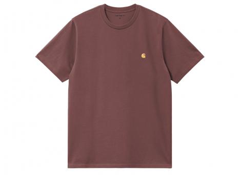 Carhartt Chase Tshirt Dusky Pink / Gold I026391