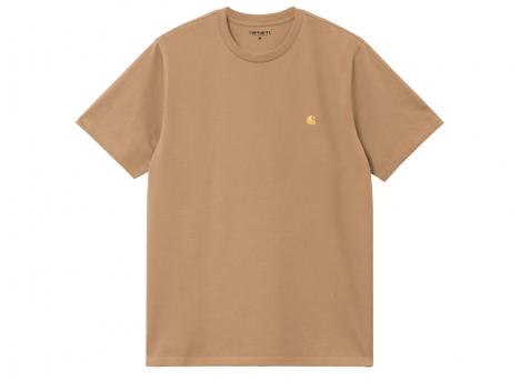 Carhartt Chase Tshirt Dusty Hamilton Brown / Gold I026391