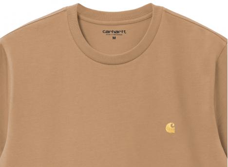 Carhartt Chase Tshirt Dusty Hamilton Brown / Gold I026391