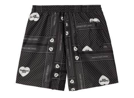 Carhartt Slater Swim Trunks Heart Bandana Aop Black I031536