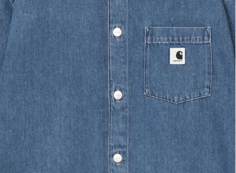 Carhartt Women Alta Shirt Jac Blue Stone Washed I033344