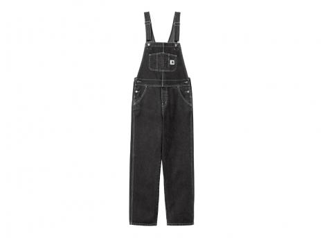 Carhartt Women Bib Overall Straight Black Stone Washed I033018