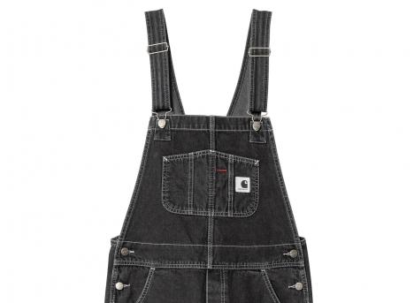 Carhartt Women Bib Overall Straight Black Stone Washed I033018