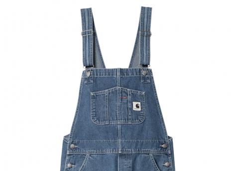 Carhartt Women Bib Overall Straight Blue Stone Washed I033018