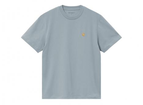 Carhartt Women Chase Tshirt Frosted Blue / Gold I033045