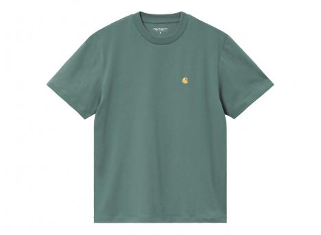 Carhartt Women Chase Tshirt Silver Pine / Gold I033045