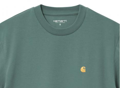 Carhartt Women Chase Tshirt Silver Pine / Gold I033045