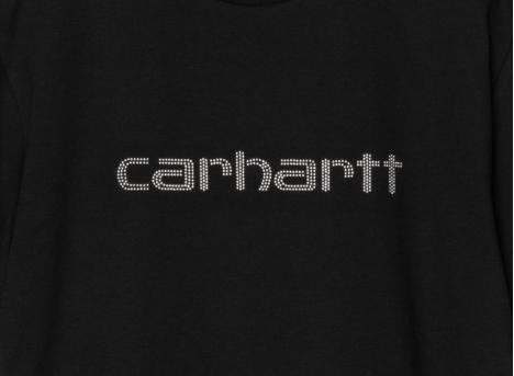Carhartt Women Rivet Script Tshirt Black / Silver I034406