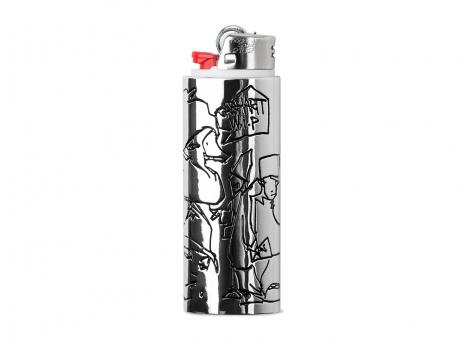 Carhartt WIP Blinkerfluid BIC Metal Lighter Case Silver I037381.95.XX.06