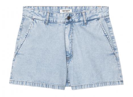 Carhartt WIP Women Lova Short Cotton Denim Blue stone bleached I036286
