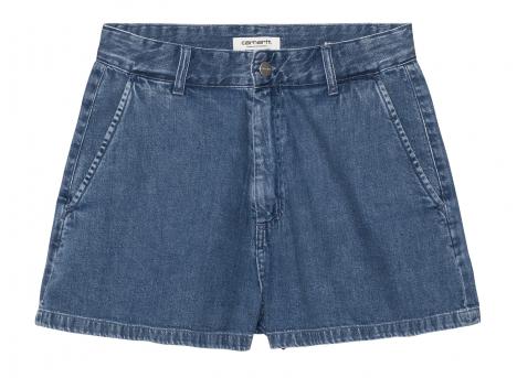 Carhartt WIP Women Lova Short Cotton Denim Blue stone washed I036286