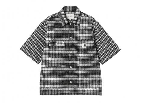 Carhartt WIP Femme Michigan Shirt Cotton Waffle Kander Check Black I036261