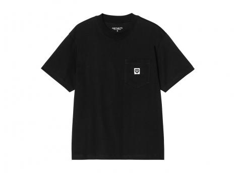 Carhartt WIP Femme Pocket Small Heart Tshirt Black / Black I037166.00E.XX.03
