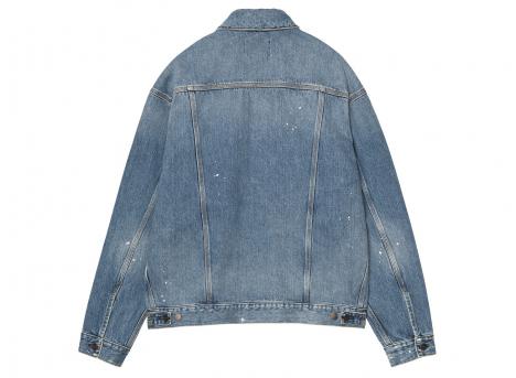 Carhartt WIP Helston Jacket Blue Destroy Wash splatter I033352.01.EJ.03