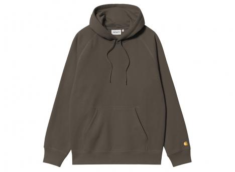 Carhartt WIP Hooded Chase Sweat Shungite / Gold I033661.3X9.XX.03