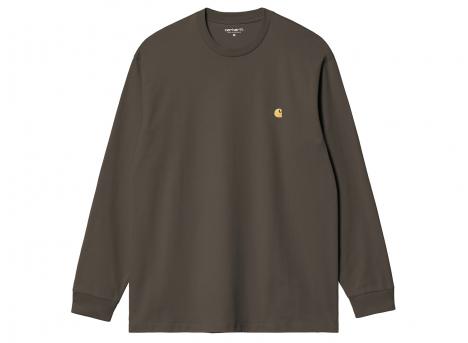 Carhartt WIP LS Chase Tshirt Shungite / Gold I026392.3X9.XX.03