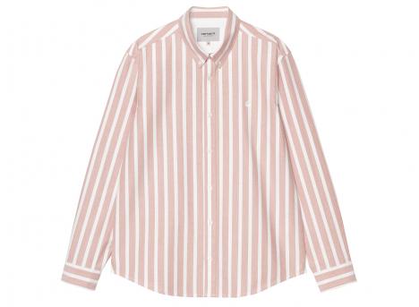 Carhartt WIP LS Deven Shirt Deven Stripe Oxide Red / White I036198