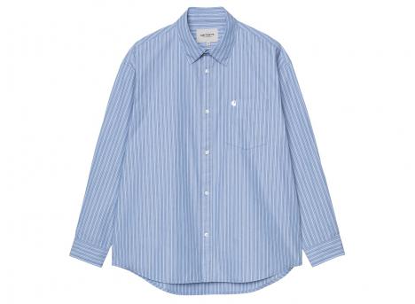 Carhartt WIP LS Keene Shirt Keene Stripe Curacao I036805.3T5.XX.03