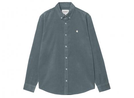 Carhartt WIP LS Madison Fine Cord Shirt Cozy Blue / Wax I030580