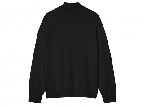 Carhartt WIP LS Madison Polo Cotton Knit Black / White I036162