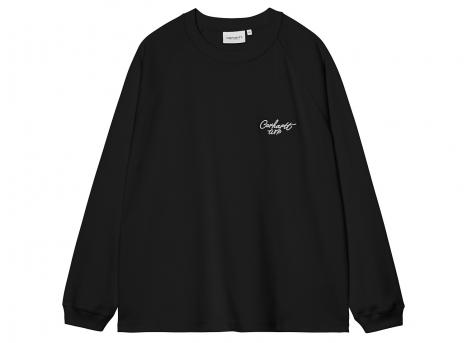 Carhartt WIP LS Signature Rib Tshirt Black / White I037121.0D2.XX.03
