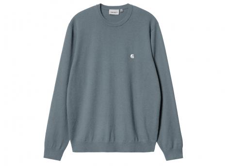 Carhartt WIP Madison Sweater Cotton Knit Velvet Blue / White I030033