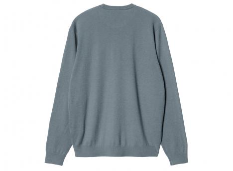 Carhartt WIP Madison Sweater Cotton Knit Velvet Blue / White I030033