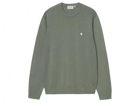Carhartt WIP Madison Sweater Cotton Knit Velvet Green / White I030033