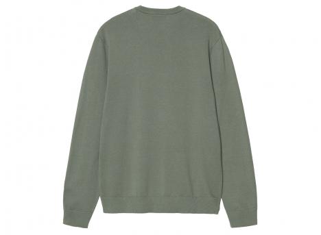 Carhartt WIP Madison Sweater Cotton Knit Velvet Green / White I030033