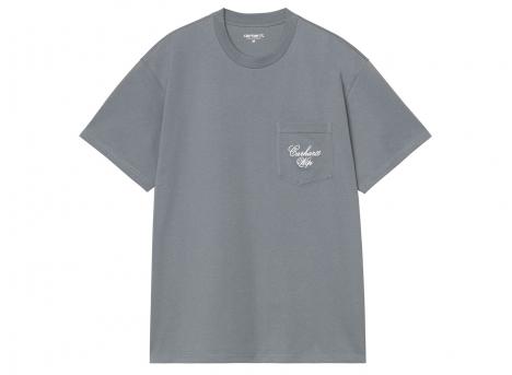 Carhartt WIP Longhand Pocket Tshirt Cozy Blue / White I036204