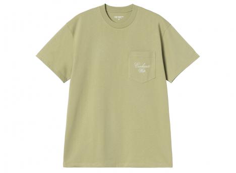 Carhartt WIP Longhand Pocket Tshirt Gentle Green / White I036204