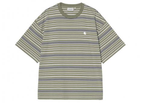 Carhartt WIP Zane Tshirt Zane Stripe Dollar Green I036186