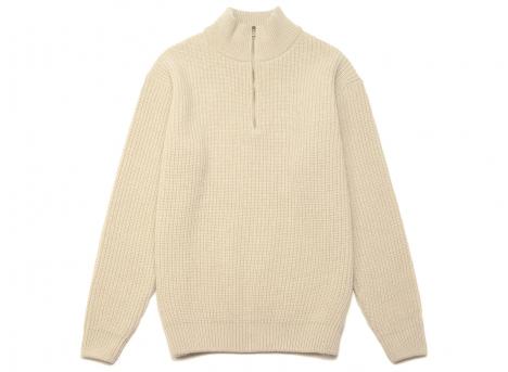 Colorful Standard Merino Quarter Zip Ivory White