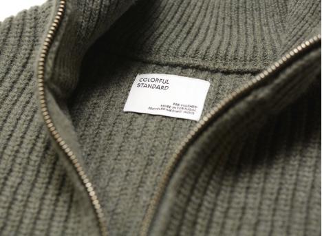 Colorful Standard Merino Quarter Zip Dusty Olive