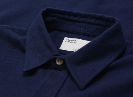 Colorful Standard Organic Flannel Shirt Navy Blue