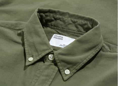Colorful Standard Organic Button Down Shirt Dusty Olive