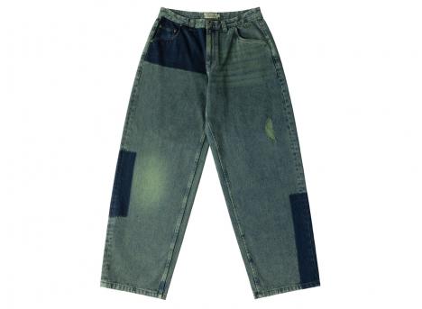 Dime Baggy Denim Pants Distressed Green DIMESP2616GRN