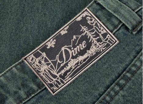 Dime Baggy Denim Pants Distressed Green DIMESP2616GRN