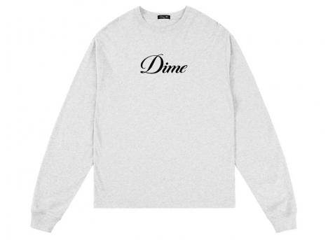 Dime Cursive LS TShirt Ash DIMED1FA2622ASH