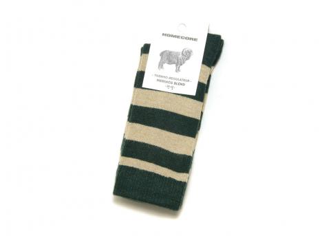 Homecore Merino Socks Stripes Khaki-Cream 1-206-716