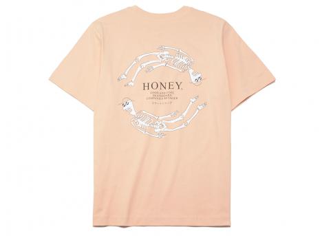 Honey Skateshop Skeleton Tshirt Peach
