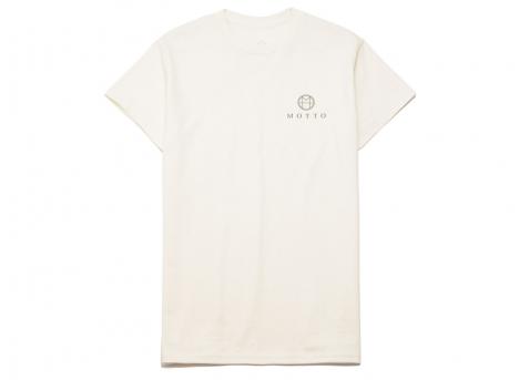 Motto Logo Tee Engraved Beige