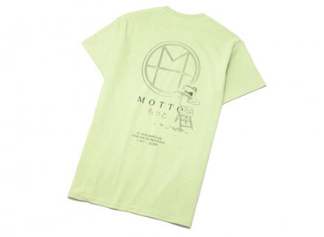 Motto Logo Tee Engraved Pistache