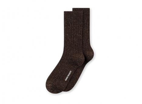 Norse Projects Bykle Neps Fairisle Sock Seal Brown N82-0779-9024