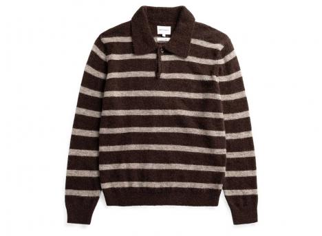 Norse Projects Gudme Baby Stripe Polo Delicioso Brown N45-0687-2090