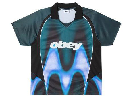 Obey Blurred Soccer Jersey Dark Teal Multi 131080378
