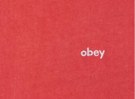Obey Lowercase Pigment Tee Fiery Red 131080353