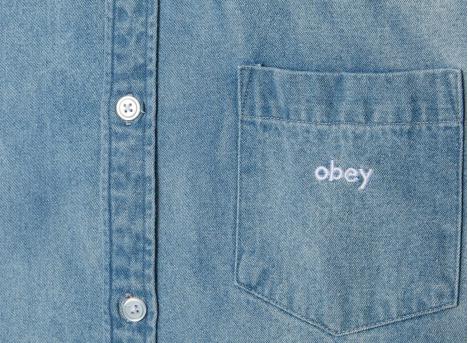 Obey Owens Denim Shirt Bleached Indigo 181210451